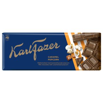 Karl Fazer Milchschokolade mit Karamell und Popcorn 200g