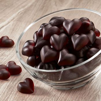 Preview: Cassis Herzen Fruchtgummi mit 25% Fruchtsaft 200g