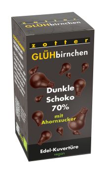 Zotter Glühbirnchen Dunkle Schoko 70% mit Ahornzucker 130g