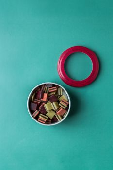 Preview: Hattesens Konfektfabrik Blaubeere, Stachelbeere, Erdbeere Lakritz Konfekt 125g