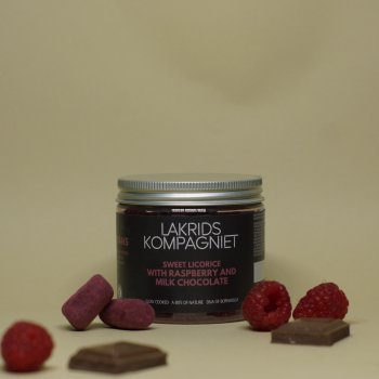 Lakrids Kompagniet Süße Lakritze mit Himbeer und Milchschokolade 130g