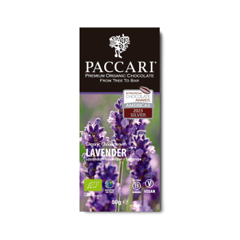 PACCARI Bio Schokolade 60% mit Lavendel 50g