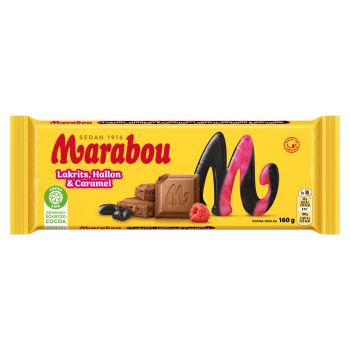 Marabou Lakrits, Hallon & Caramel 160g