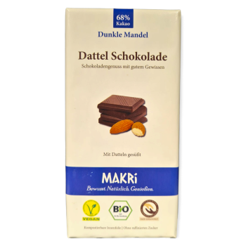 Makri Dattelschokolade Dunkle Mandel Vegan 85 g
