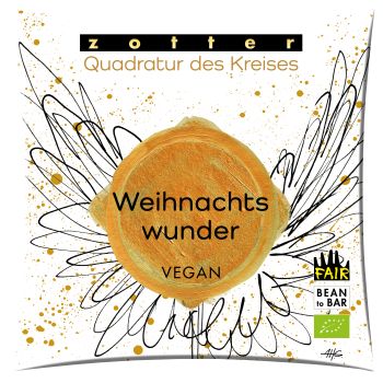 Zotter Quadratur des Kreises Weihnachtswunder, 70g vegan