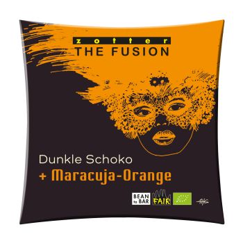 Zotter The Fusion, Dunkle Schokolade + Maracuja - Orange 70g