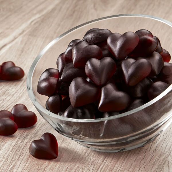 Cassis Herzen Fruchtgummi mit 25% Fruchtsaft 200g