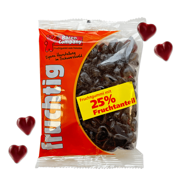 Cassis Herzen Fruchtgummi mit 25% Fruchtsaft 200g