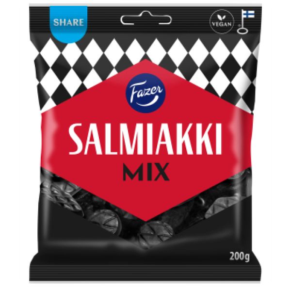 Fazer Salmiakki Mix, finnischer Salzlakritz Mix 200g