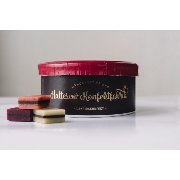 Hattesens Konfektfabrik Blaubeere, Stachelbeere, Erdbeere Lakritz Konfekt 125g