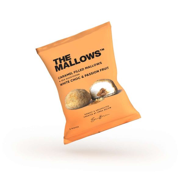 The Mallows - Caramel Filled Mallows + Sea Buckthorn, Passion Fruit & white Chocolate, 1 Stück 16g
