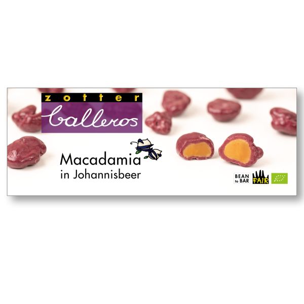 Zotter Balleros, Macadamia in Johannisbeere, 100g
