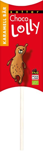 Zotter Choco Lolly Karamell Bär, 20g