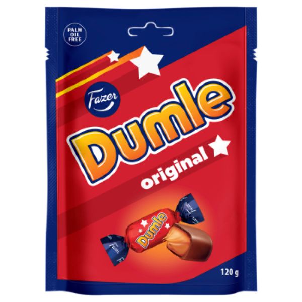 Fazer Dumle original, weiches Toffee umhüllt von Milchschokolade 120g
