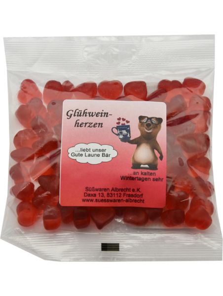 Fruchtgummi Glühweinherzen 150g