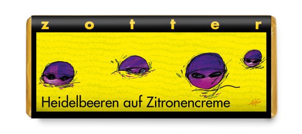 Zotter Heidelbeeren auf Zitronencreme, 70g