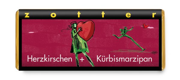 Zotter Herzkirschen + Kürbismarzipan, 70g