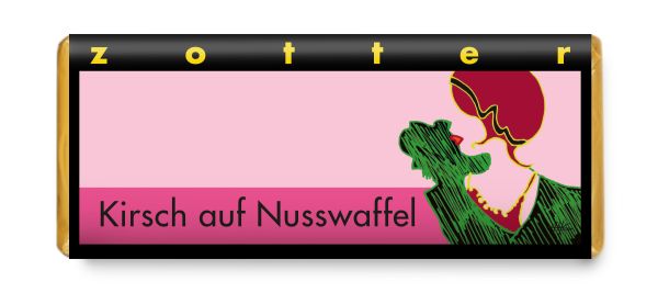 Zotter Kirsch auf Nusswaffel, 70g