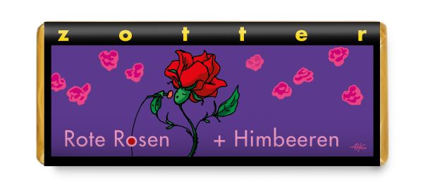 Zotter Rote Rosen + Himbeeren, 70g