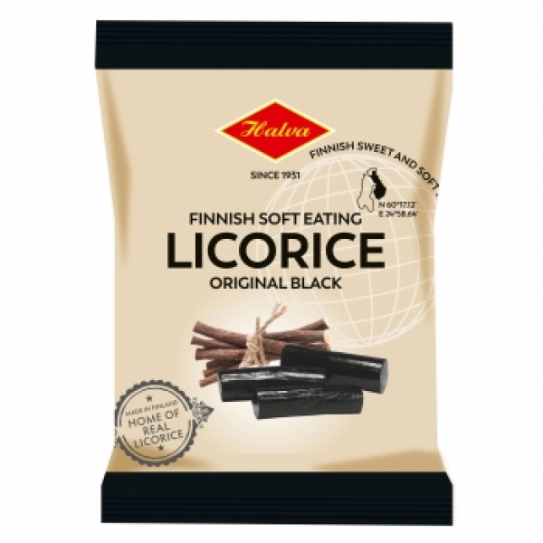 Halva Finnish sweet original Black Liquorice, Süß Lakritz 200 g