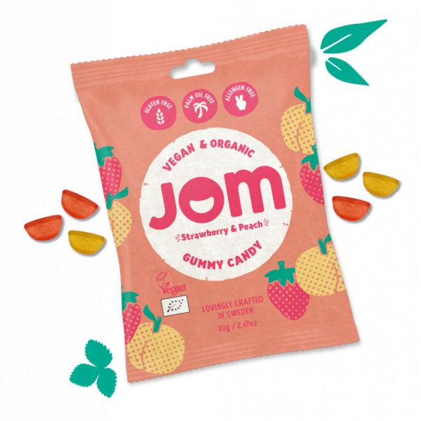 Jom Strawberry & Peach Gummy Candy 70g