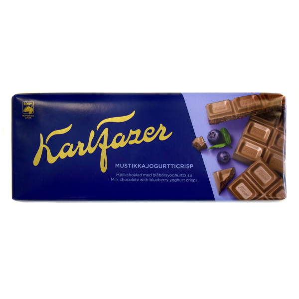 Karl Fazer Milk Chocolate Blaubeer Joghurt Crisp 190 g