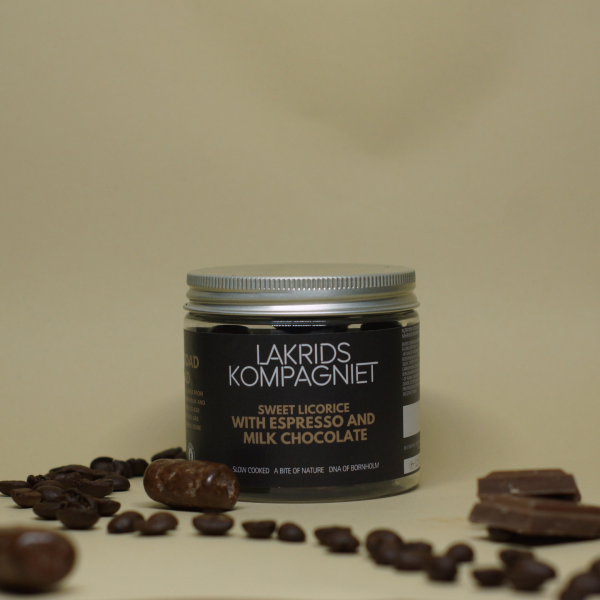 Lakrids Kompagniet Süße Lakritze mit Espresso und Milchschokolade 130g