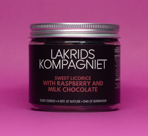Lakrids Kompagniet Süße Lakritze mit Himbeer und Milchschokolade 130g