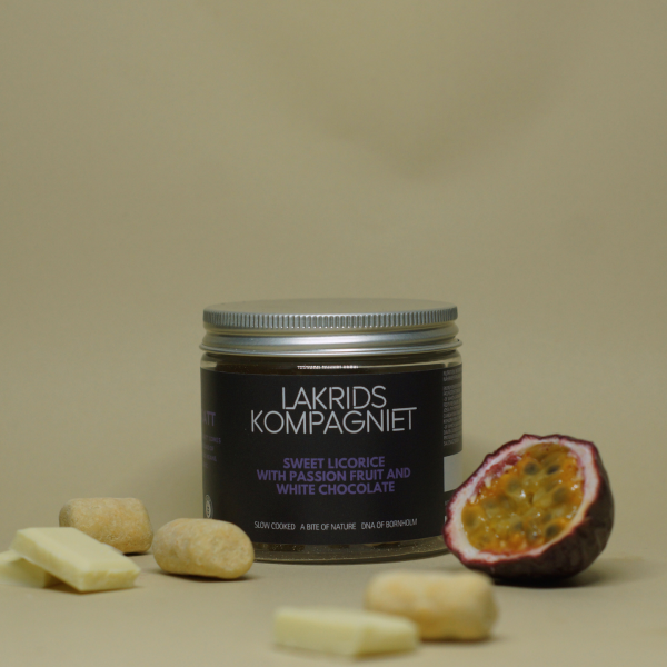 Lakrids Kompagniet Süße Lakritze mit Passionsfrucht und weißer Schokolade 130g