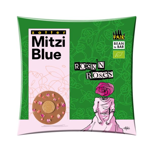 Zotter Mitzi Blue Rock'n Roses, 70g