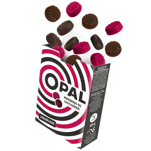 Opal Himbeer und Salzlakritz Lakritzpastillen 40g zuckerfrei