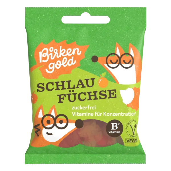 Birkengold Schlaufüchse- veganes Fruchtgummi mit Xylit und Vitaminen 50g