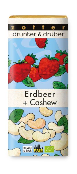 Zotter drunter + drüber Erdbeer + Cashew, 70g