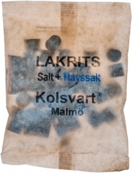 Kolsvart Lakritz SALT+HAVSSALT Vegan , Salzlakritz mit Meersalz 120 g